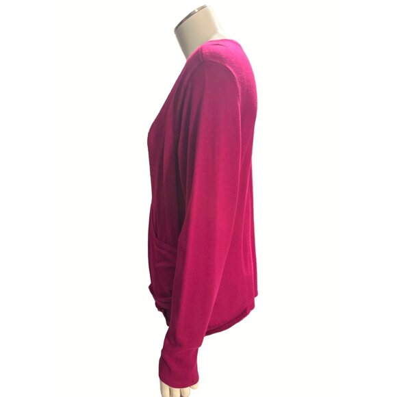 Vintage Apt 9 Burgundy Wine Wrap Layered Sweater With Black Sequined Long Sleeve - Picture 2 of 8